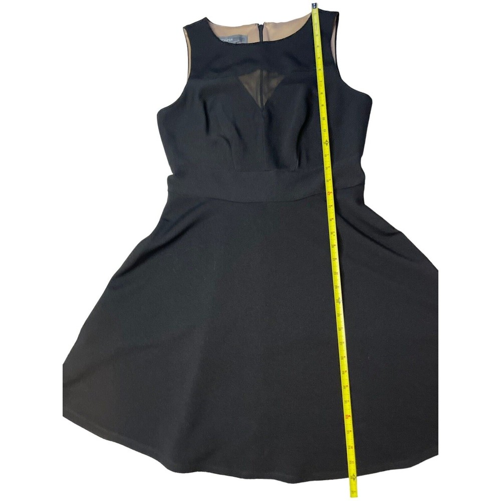 Donna Ricco NY Dress Womens Size 10 Black Sheer peep Cocktail Party Little Black - Picture 5 of 8